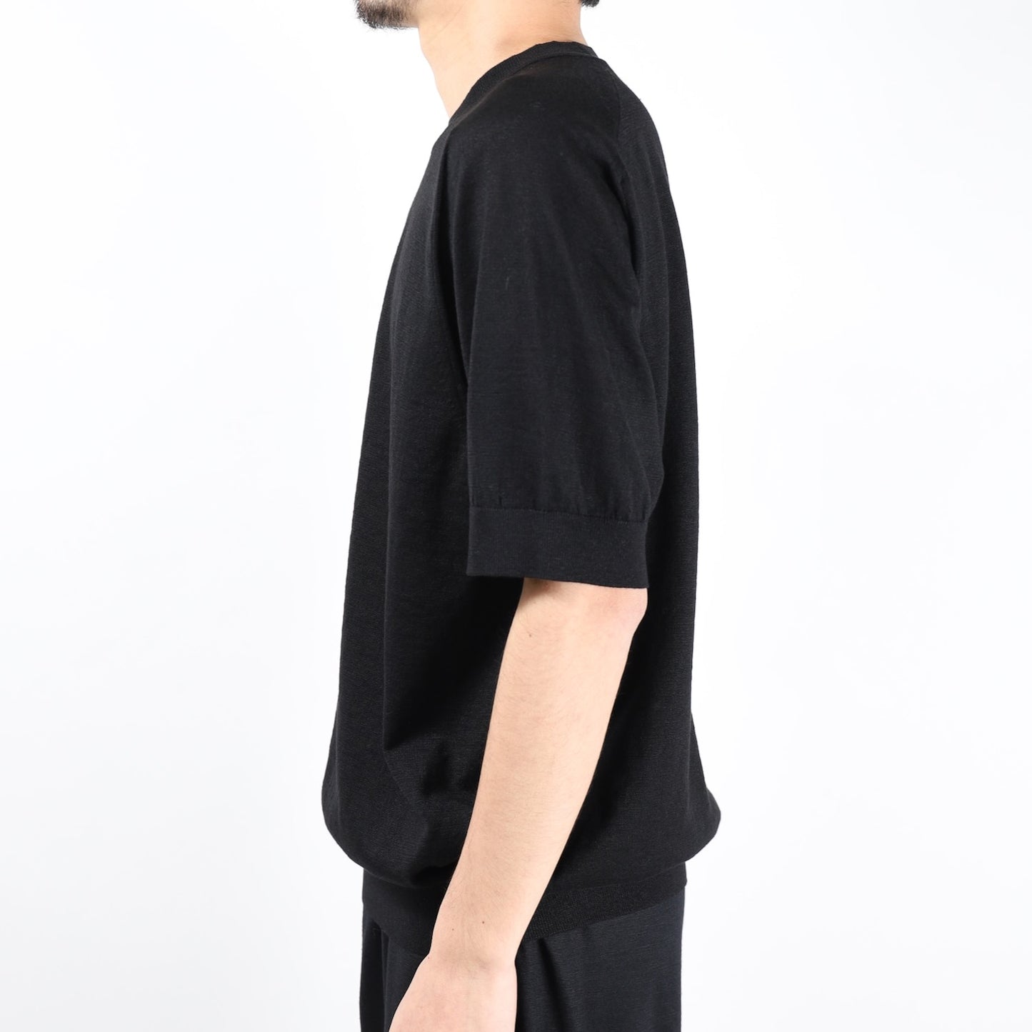 【UMEDA】16GG Wool Linen Crew Neck Pullover